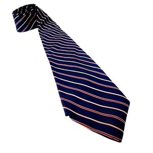 Givenchy Monsieur Vintage Neck Tie Navy Blue Red and Cream
